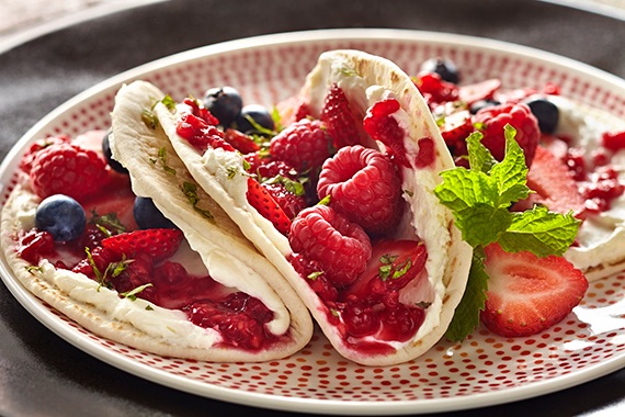 Sweet tacos with wild fruit