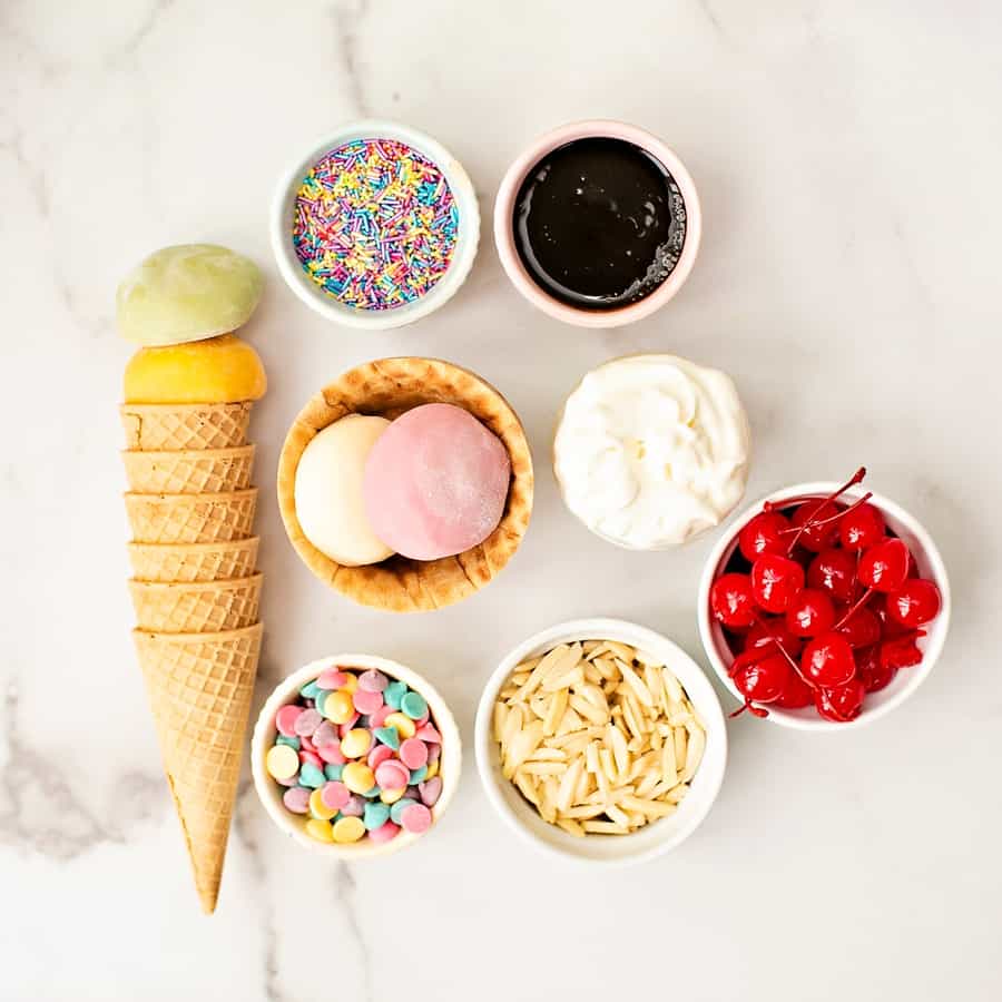 Ice cream mochi dessert